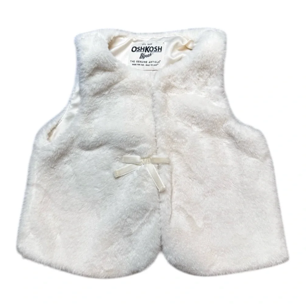 OshKosh B'gosh Faux Fur Vest Toddler Girl Size 3T